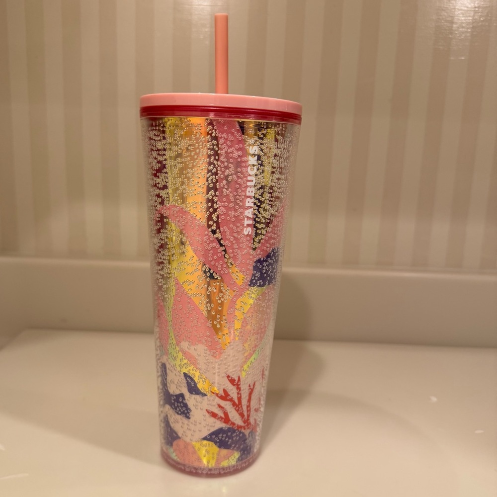 Starbucks 2020 Coral Reef Bubble Pink Vendi Cold Cup